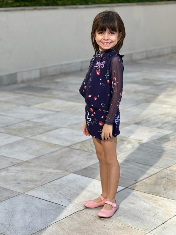 Blusa de Tule Laços Infantil