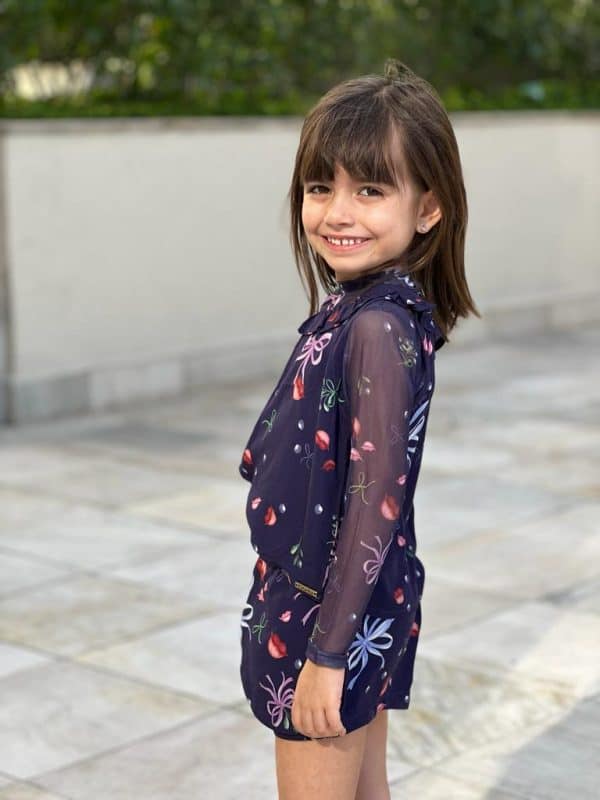 Blusa de Tule Laços Infantil