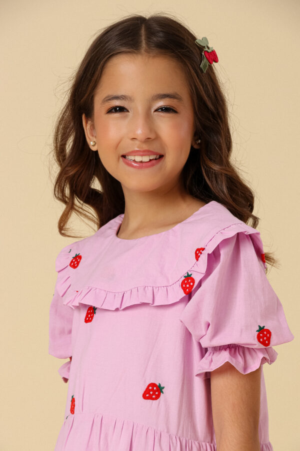 Vestido Cecília Gola Strawberry Infantil