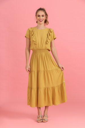 Vestido Cecília Ocre