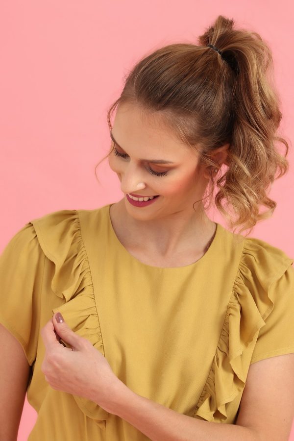 Vestido Cecília Ocre