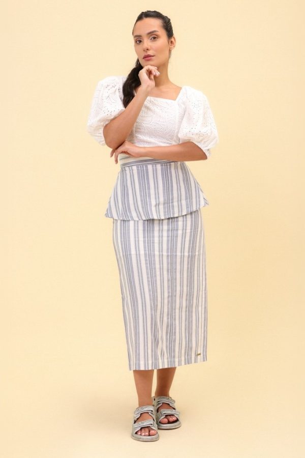 Saia Fabi Stripes Azul